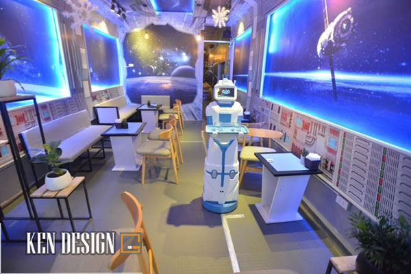 Quán cafe robot phục vụ độc đáo
